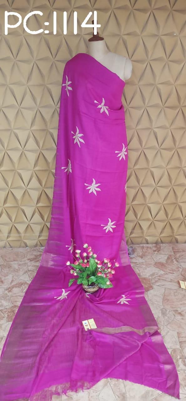 Pure Tussar Silk print saree
