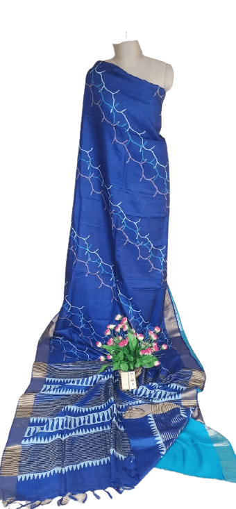 Pure Tussar Silk print saree