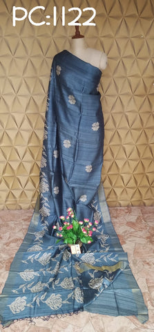 Pure Tussar Silk print saree