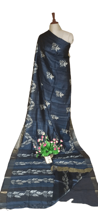 Pure Tussar Silk print saree