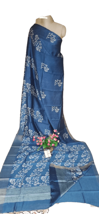 Pure Tussar Silk print saree
