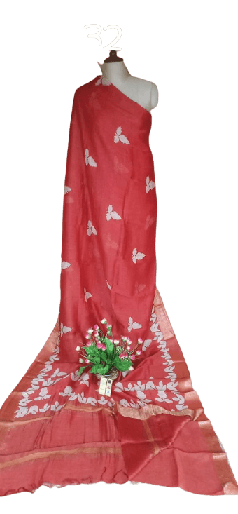 Pure Tussar Silk print saree
