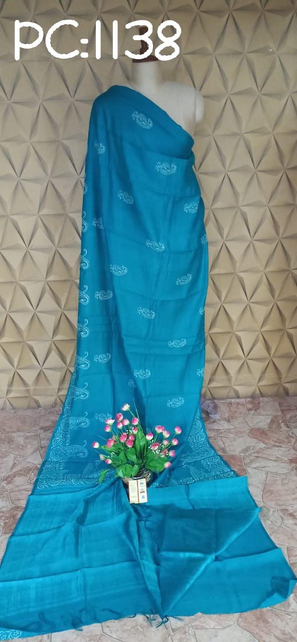 TUSSAR SILK PRINT SAREE