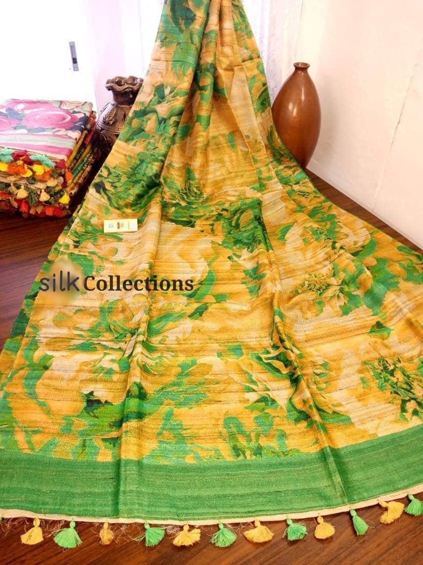 Handloom tussur silk digitak print saree SILK ZONE
