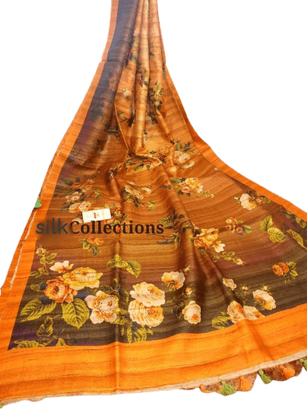 Handloom tussur silk digital print saree SILK ZONE