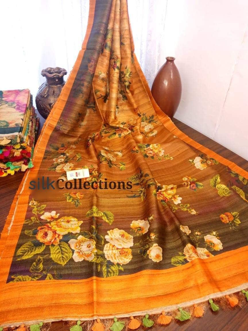 Handloom tussur silk digital print saree SILK ZONE