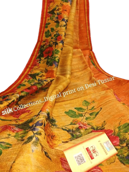 Handloom tussur silk digital print saree SILK ZONE