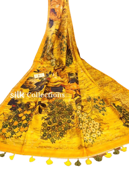 Handloom tussur silk digital print saree SILK ZONE