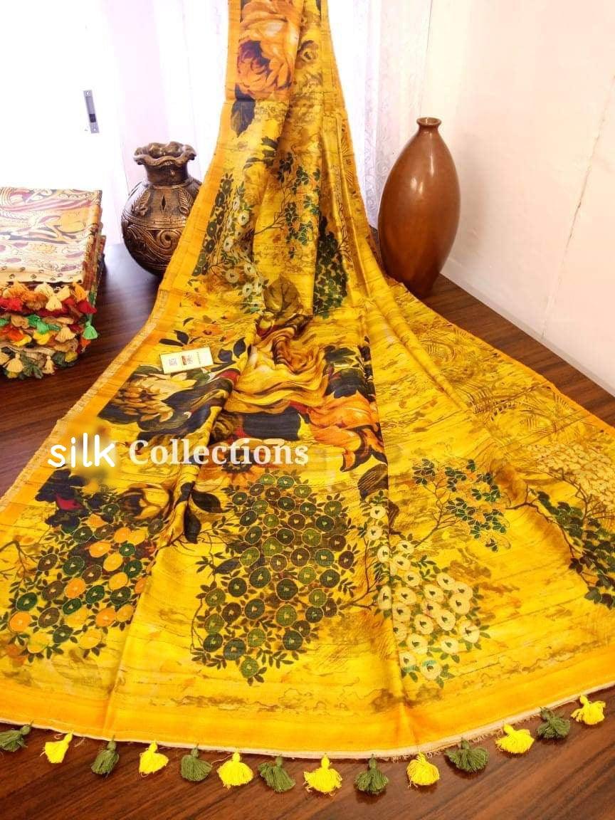 Handloom tussur silk digital print saree SILK ZONE