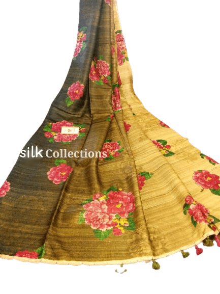 Handloom tussur silk digital print saree SILK ZONE