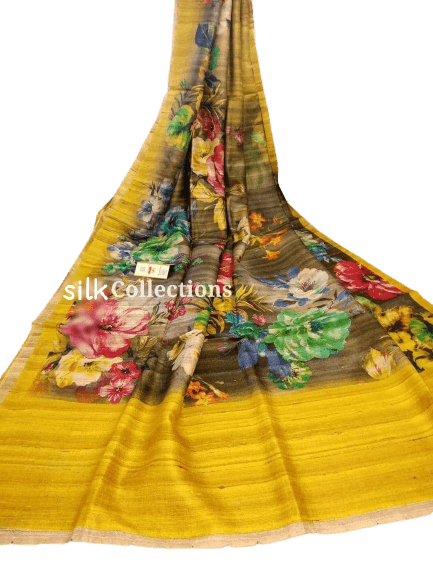Handloom tussur silk digital print saree SILK ZONE