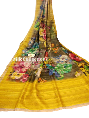 Handloom tussur silk digital print saree SILK ZONE