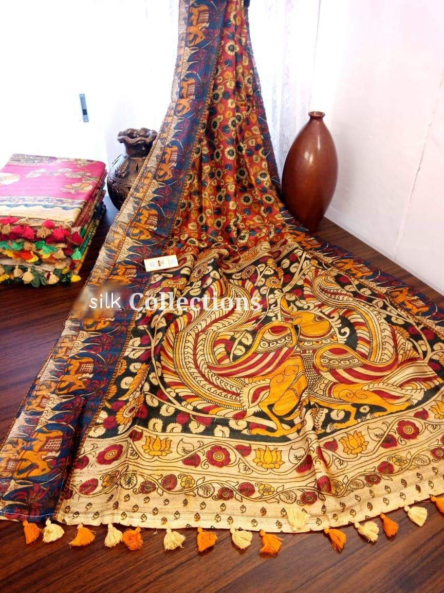 Handloom tussur silk digital print saree SILK ZONE