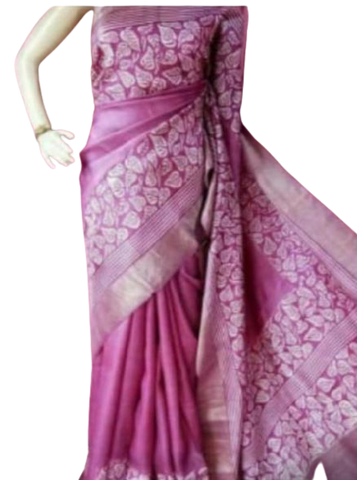 Pure Tussar Silk print saree