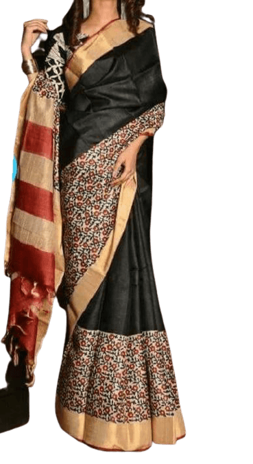 Pure Tussar Silk print saree
