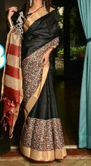 Pure Tussar Silk print saree