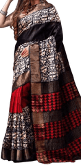 Pure Tussar Silk print saree