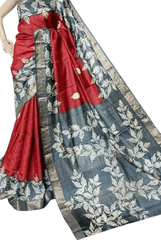 Pure Tussar Silk print saree