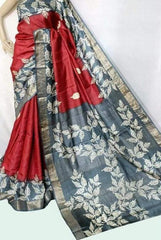 Pure Tussar Silk print saree