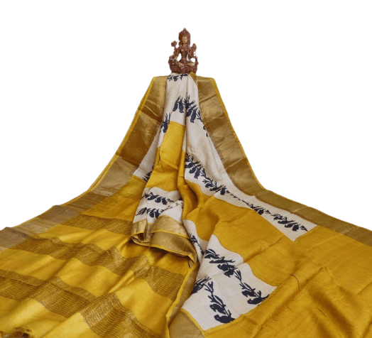 Pure Tussar Silk print saree