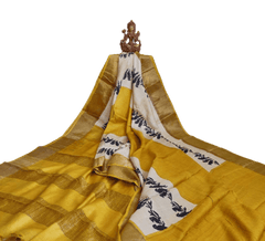 Pure Tussar Silk print saree
