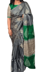 Pure Tussar Silk print saree