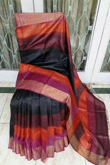 Pure Tussar Silk print saree