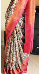Pure Tussar Silk print saree