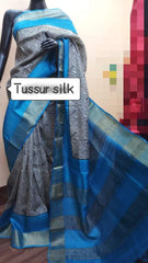 Pure Tussar Silk print saree