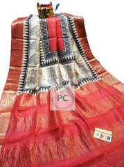 Pure Tussar Silk print saree