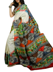 Pure Tussar Silk print saree