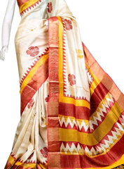 Pure Tussar Silk print saree