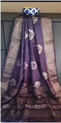 Pure Tussar Silk print saree