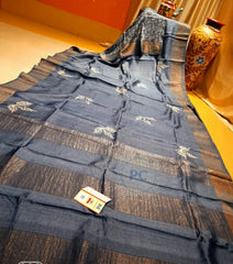 Pure Tussar Silk print saree