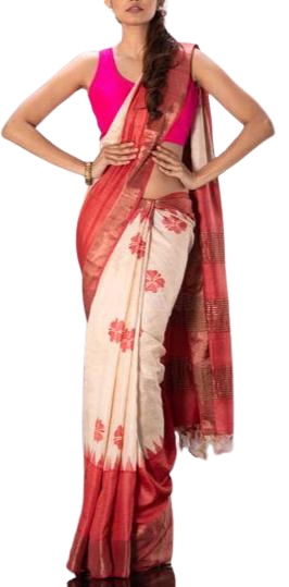 Pure Tussar Silk print saree