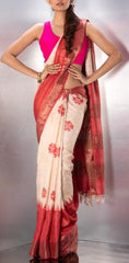 Pure Tussar Silk print saree