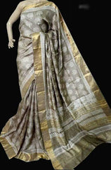 Pure Tussar Silk print saree