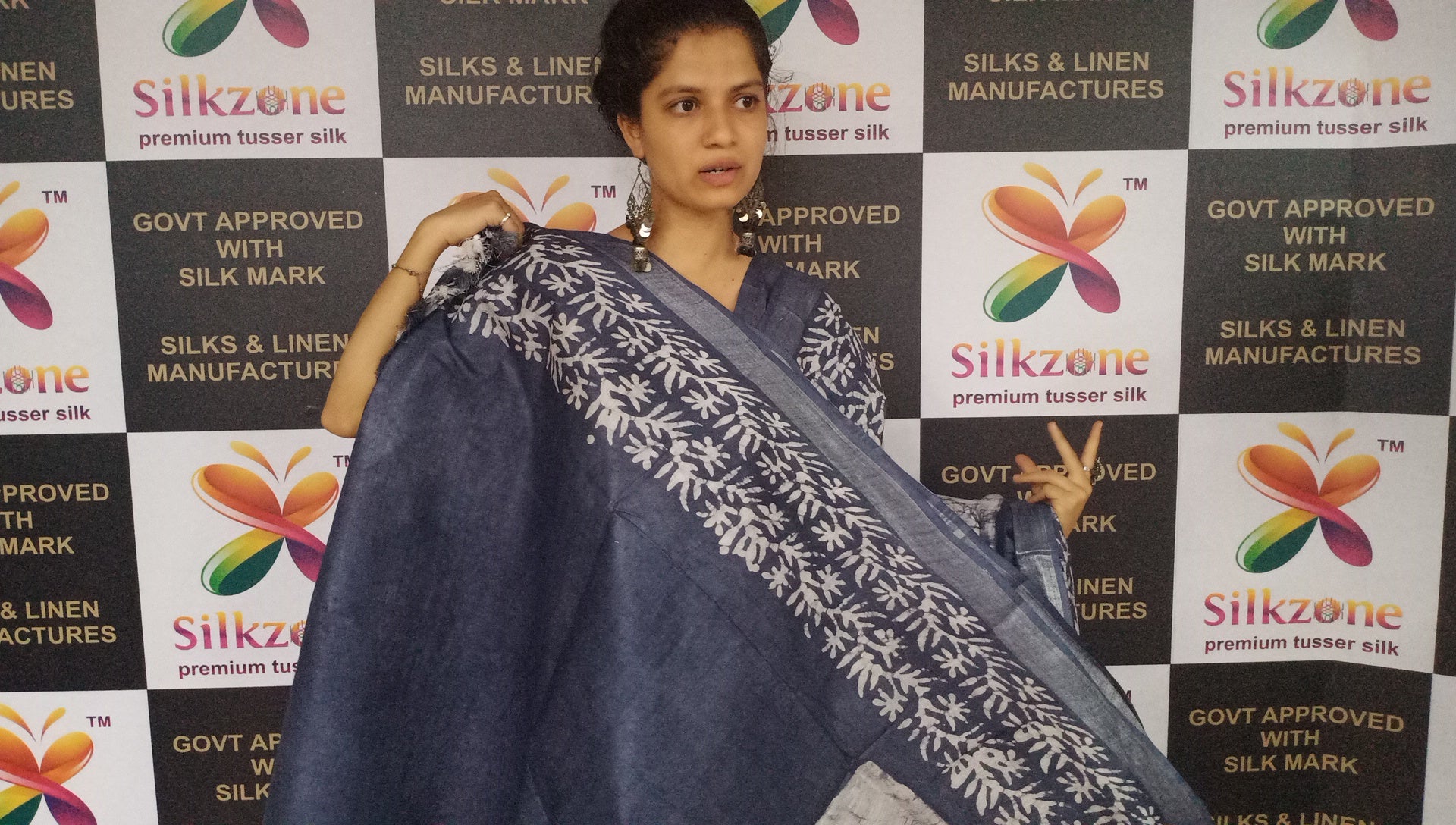 Khadi linen batik print saree SILK ZONE