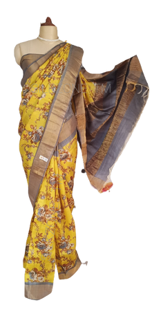 Pure Tussar Silk print saree