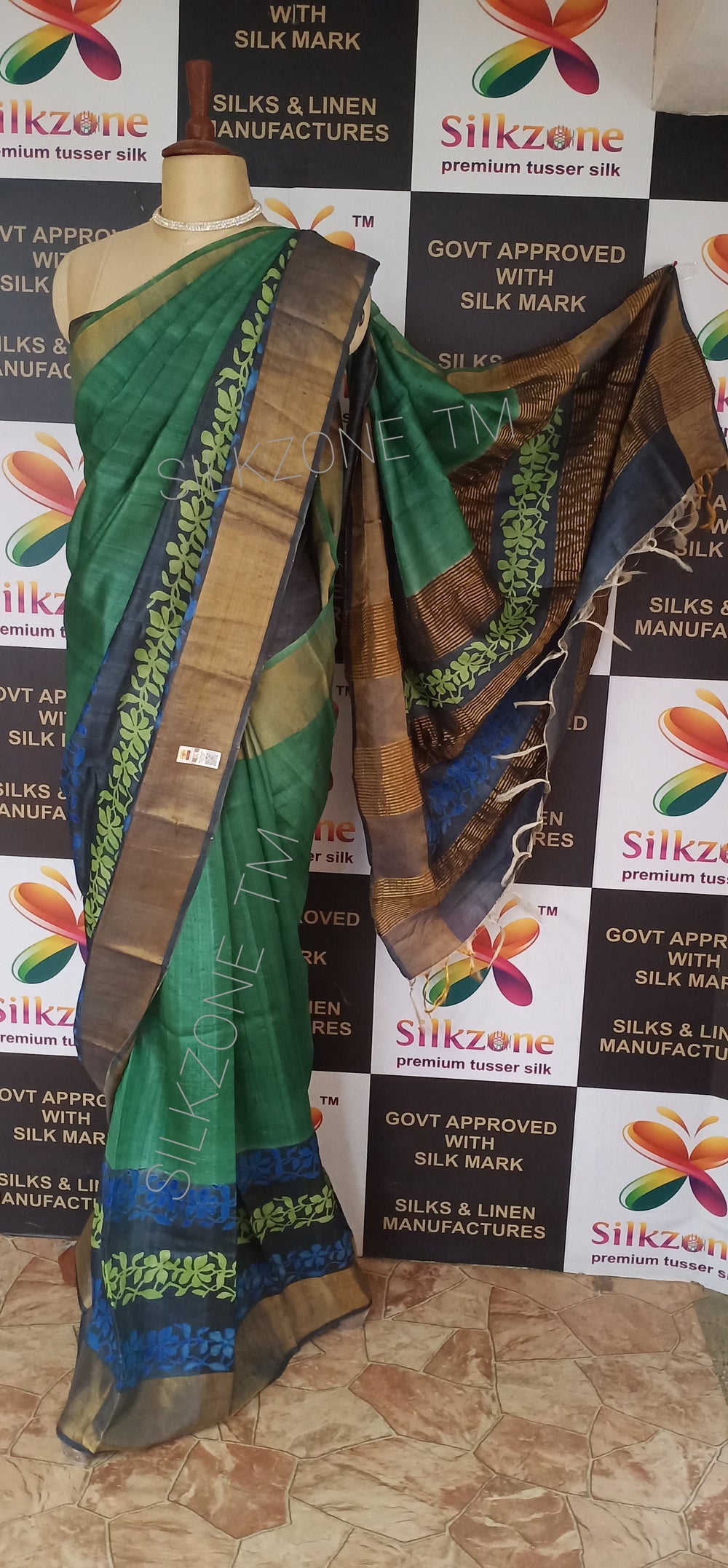 Pure Tussar Silk print saree
