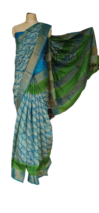 Pure Tussar Silk print saree