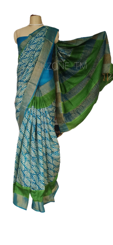 Pure Tussar Silk print saree