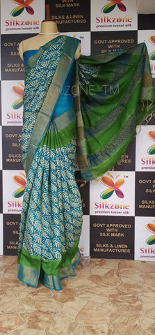 Pure Tussar Silk print saree