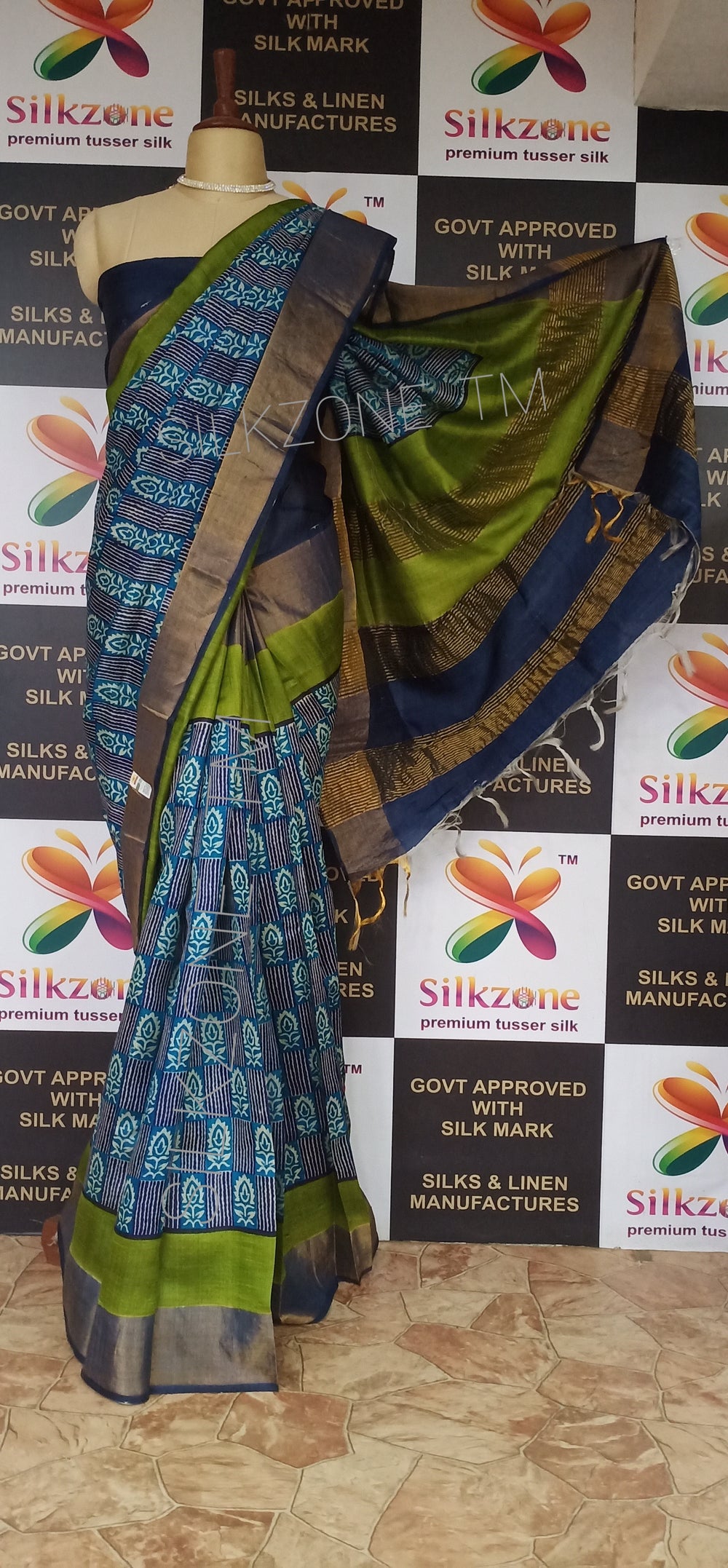 Pure Tussar Silk print saree