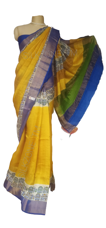 Pure Tussar Silk print saree