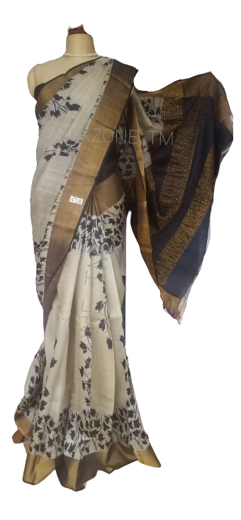 Pure Tussar Silk print saree