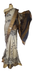 Pure Tussar Silk print saree