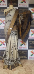 Pure Tussar Silk print saree