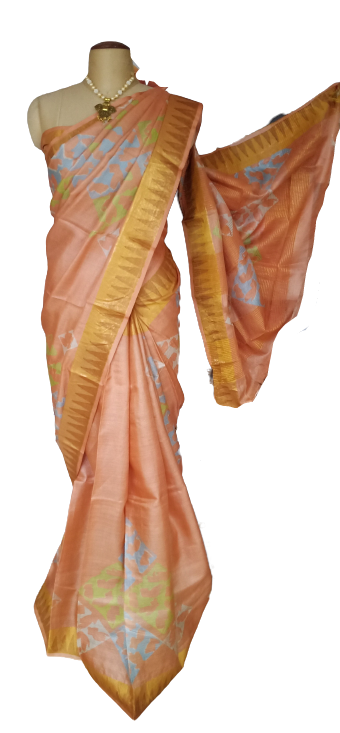 Pure Tussar Silk print saree