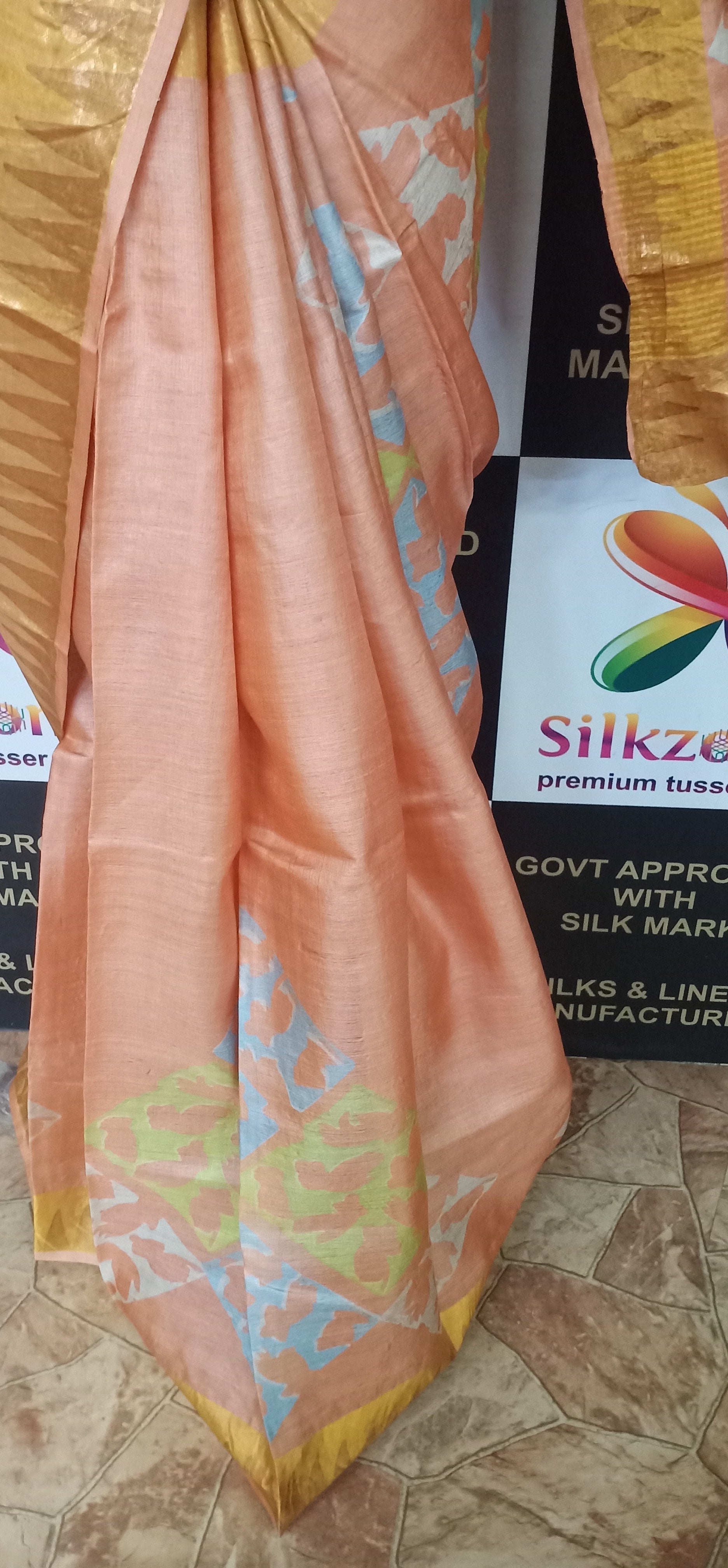 Pure Tussar Silk print saree